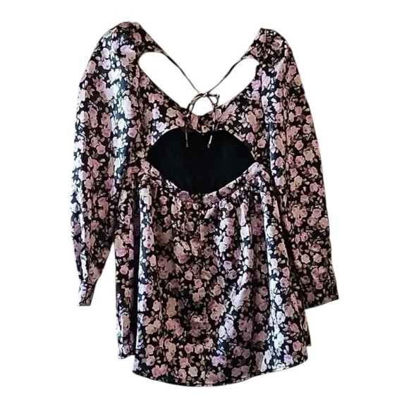For Love and Lemons Kate Mini Dress Long Sleeve Black Floral Size Small - Picture 4 of 9